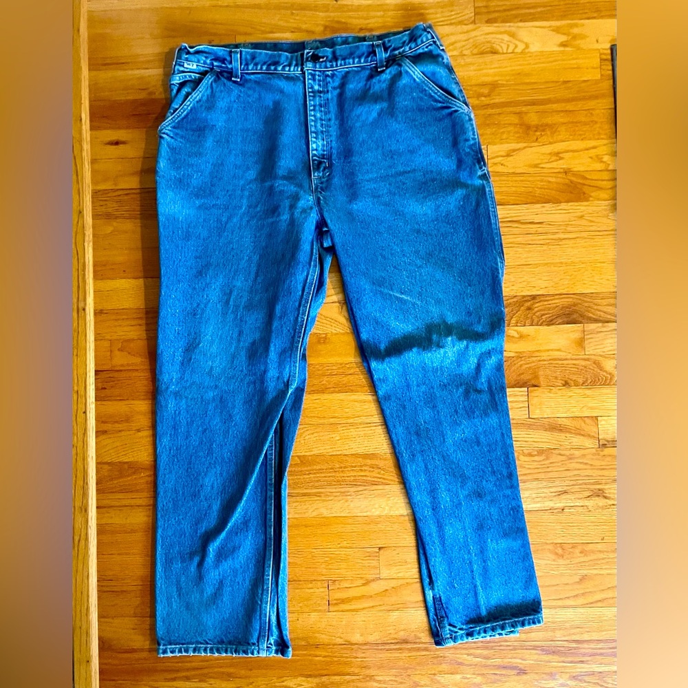 Carhartt Utility Work Flame Resistant Jeans Carpenter Men’s 42x32 Tgd 42x 34